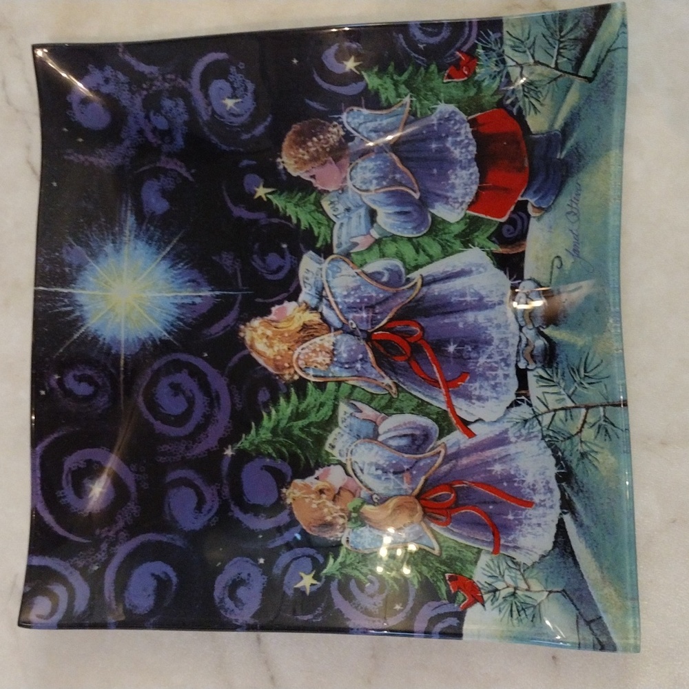 Tii beveled glass candle plate.